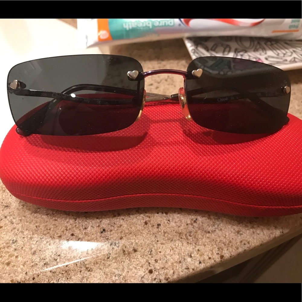 Chloe Sunglasses- Purple w/ Heart Screws